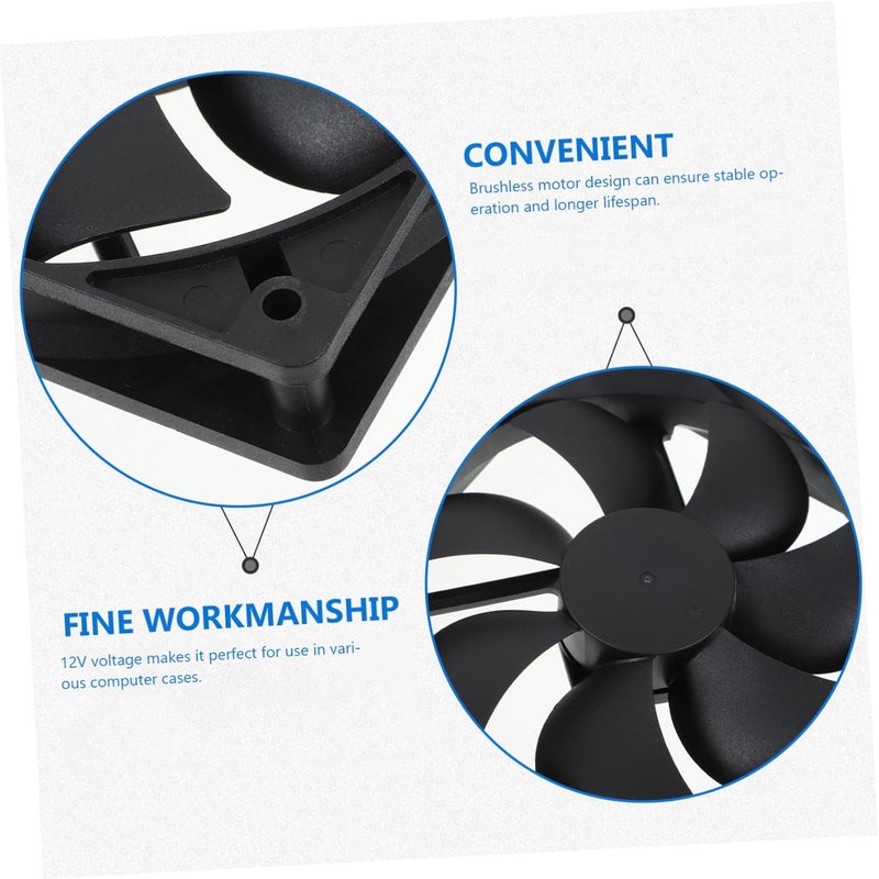 120mm DC Dual Ball Bearing Computer Case Cooling Fan with Replaceable Plug and Cable for CPU Radiator Improved Performance - Image 3